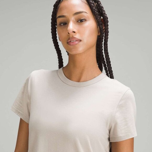 NWT Lululemon Classic-Fit Cotton-Blend T-Shirt Dress Size 6 Raw Linen - Picture 7 of 8